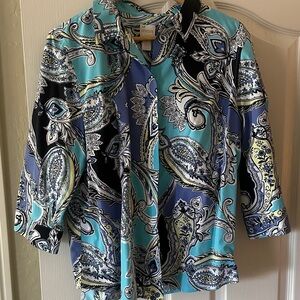 Chico's Paisley Print Blouse sz XL 3